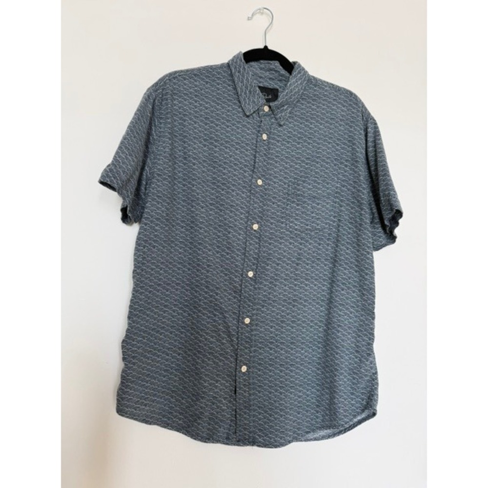 Rails Carson Men's Linen Blend Short Sleeve Button Down Shirt | Size Large